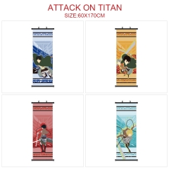 4 Styles Attack on Titan Waterproof Wall Scroll Anime Wallscrolls （60*170cm）