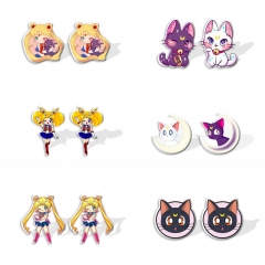 15 Styles Pretty Soldier Sailor Moon Shrinky Dinks Earrings Anime Plastic Earrings