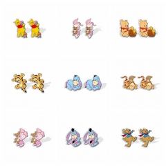 15 Styles Winnie the Pooh Shrinky Dinks Earrings Anime Plastic Earrings