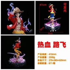 41CM One Piece Luffy Collection Cartoon Charactor Cosplay Anime PVC Figure With Light