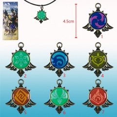 7 Styles Genshin Impact Game Pattern Alloy Anime Necklace