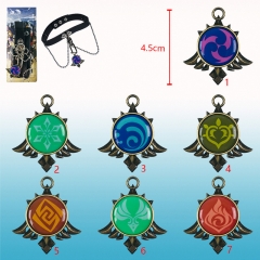 7 Styles Genshin Impact Game Pattern Leather Anime Necklace