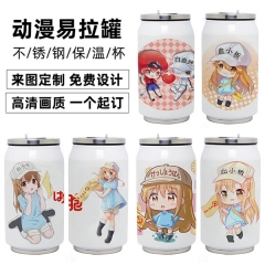 3 Styles Cells at Work Cartoon Pop Cans Printing Character Anime Cups 350ML