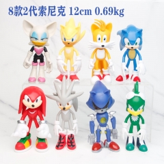 8pcs/set 12cm Sonic the Hedgehog 2 Generation Statue Collect Model Toy Anime PVC Figure