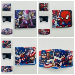 3 Styles Marvel Iron Man Spider Man Coin Purse Short Anime Wallet