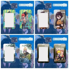 4 Styles Chainsaw Man Anime Card Holder Bag With Keyring