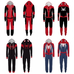 5 Styles Spider Man/Deadpool Movie Cosplay Pyjamas Plush Pajamas