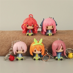 5PCS/SET The Quintessential Quintuplets Cute Design PVC Anime Figure Keychain
