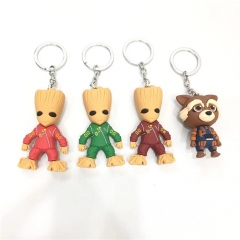 4 Styles Guardians of the Galaxy Cute Groot Anime Figure Keychain