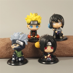 4PCS/SET Naruto Cute Design PVC Anime Figure Keychain