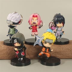 5PCS/SET Naruto Cute Design PVC Anime Figure Keychain