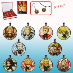 2 Styles Tokyo Revengers Cosplay Pendant Cosplay Cartoon Alloy Anime Keychain Pendant+Necklace (set)