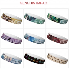17 Styles Genshin Impact Cartoon Color Printing Sweatband Anime Headband