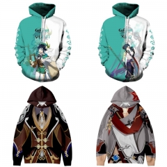 5 Styles Genshin Impact Cosplay 3D Printed Anime Hooded Hoodie