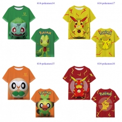 6 Styles Pokemon Microfiber Material Cartoon Anime T-shirt