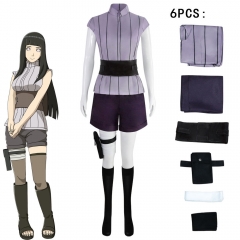Naruto Hyuuga Hinata Cartoon Character Cosplay Costume Anime Shirt+Waist+Bag+Shorts+Socks Set
