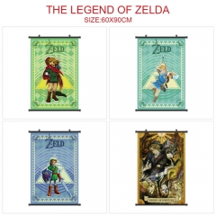4 Styles The Legend Of Zelda Cartoon Wallscrolls Waterproof Anime Wall Scroll（60*90CM）
