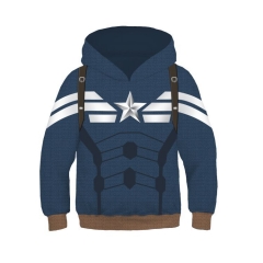 Captain America Cosplay For Kids 3D Print Hooded Anime Hoodie