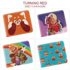 6 Styles Turning Red Cosplay Cartoon Character Anime Pu Short Wallet Purse