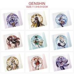10 Styles Genshin Impact Cosplay Cartoon Character Anime Pu Short Wallet Purse