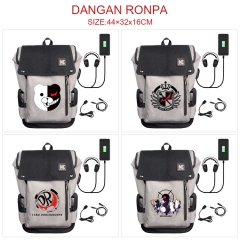 7 Styles Danganronpa: Trigger Happy Havoc anime USB charging laptop backpack school bag