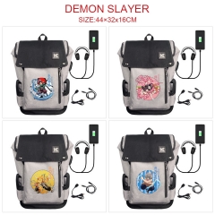7 Styles Demon Slayer: Kimetsu no Yaiba anime USB charging laptop backpack school bag
