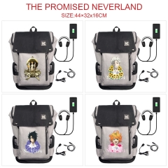 8 Styles The Promised Neverland Anime USB charging laptop backpack school bag