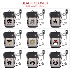 10 Styles Black Clover anime USB charging laptop backpack school bag
