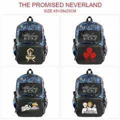8 Styles The Promised Neverland Camouflage Waterproof Black Anime Backpack Bag