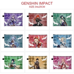 17 Styles Genshin Impact Cartoon Character Anime File Pocket
