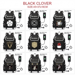 10 Styles Black Clover Canvas Shoulder Anime Backpack Bag Whit USB