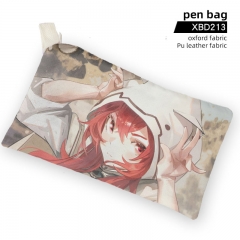 Mushoku Tensei: Jobless Reincarnation Cartoon Pattern PU Leather Oxford Fabric Waterproof Anime Pencil Box Bag