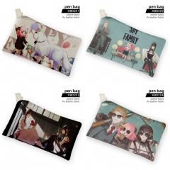 4 Styles SPY×FAMILY Cartoon Pattern PU Leather Oxford Fabric Waterproof Anime Pencil Box Bag