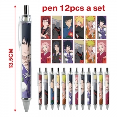 3 Styles 12pcs/set Naruto Cartoon Character Anime Ballpoint Pen