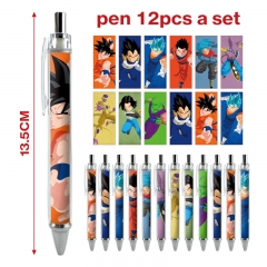 4 Styles 12pcs/set Dragon Ball Z Cartoon Character Anime Ballpoint Pen