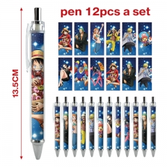 5 Styles 12pcs/set One Piece Cartoon Character Anime Ballpoint Pen