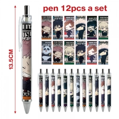 4 Styles 12pcs/set Jujutsu Kaisen Cartoon Character Anime Ballpoint Pen