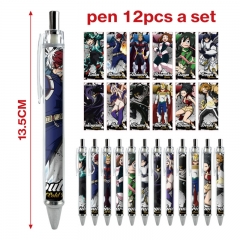 4 Styles 12pcs/set My Hero Academia/Boku no Hero Academia Cartoon Character Anime Ballpoint Pen