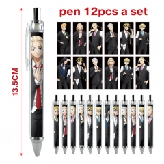 6 Styles 12pcs/set Tokyo Revengers Cartoon Character Anime Ballpoint Pen