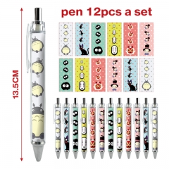 3 Styles 12pcs/set My Neighbor Totoro Cartoon Character Anime Ballpoint Pen