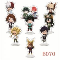 9pcs/set 6cm My Hero Academia/Boku no Hero Academia Acrylic Anime Standing Plates