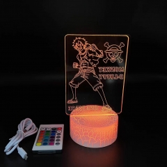 2 Styles One Piece Luffy Anime 3D Nightlight with Remote Control