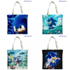 5 Styles 40*40cm Sonic the Hedgehog Cartoon Pattern Canvas Anime Bag