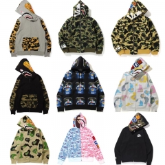 9 Styles Bape Shark Camouflage Clothes Anime Hooded Hoodie