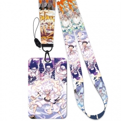 4 Styles One Piece Luffy Card Holder Bag Anime Phone Strap Lanyard