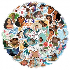 50PCS/SET Moana Lilo & Stitch Cartoon Pattern Decorative Collectible Waterproof Anime Luggage Stickers
