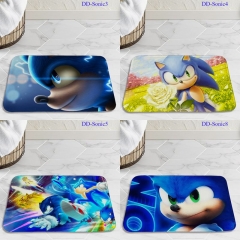 10 Styles Sonic the Hedgehog Cartoon Pattern Anime Crystal Velvet Floor Mat