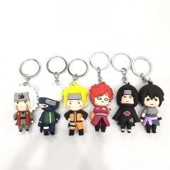 6 Styles Naruto Anime PVC Keychain