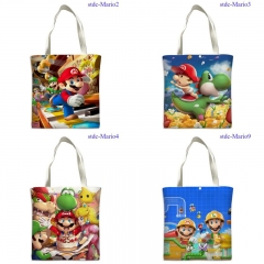 10 Styles 33*38cm Super Mario Cartoon Pattern Canvas Anime Bag
