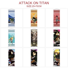 （25*70CM）17 Styles Attack on Titan/Shingeki No Kyojin Cartoon Wallscrolls Waterproof Anime Wall Scroll